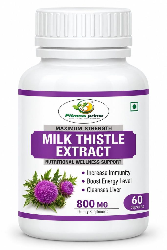 Milk Thistle Liver Cleanse & Detox Support 800mg, 60 Caps