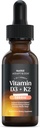 NutriRise Vitamiin D3 K2 langeb 5000 IU: immuunsuse vitamiinid, energia toetus, heaolu ja ühine mugavus, taimetoitlane, kergesti võetav vedel valem meestele ja naistele + MCT õli, gluteenivaba, 1 fl oz
