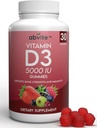 Taimepõhine ekstra tugevus Vitamiin D3 5000 IU täienduskummid. Gluteenivaba ja mitte kunstlikke maitseid. Toetab luude tervist ja immuunsust. Made in USA .30 Count (30 päeva pakkumine)