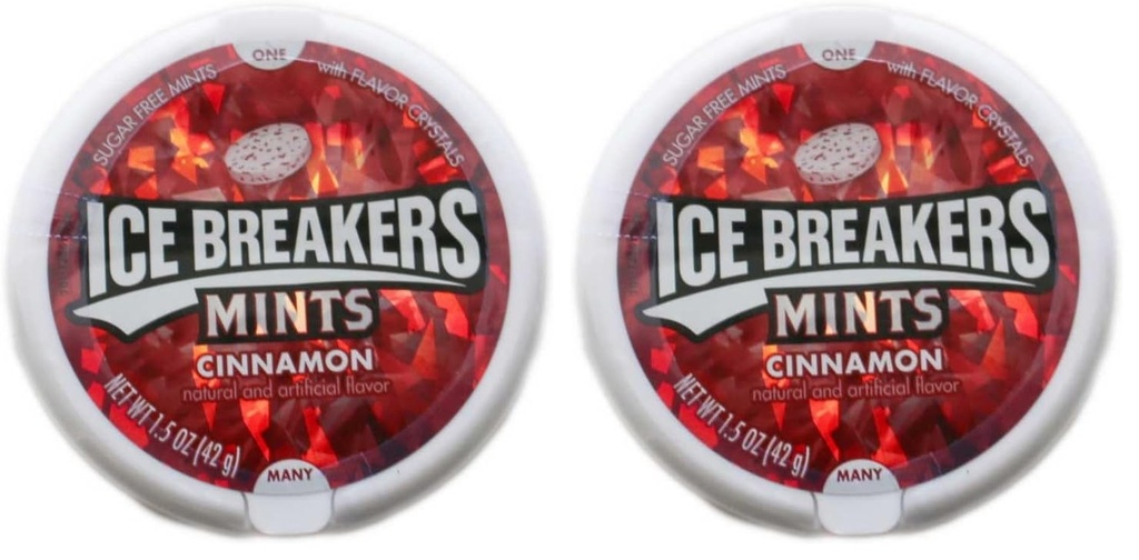 Ice Breakers Sugarfree Mints Cinnamon, 42 Gm (Pack of 2)