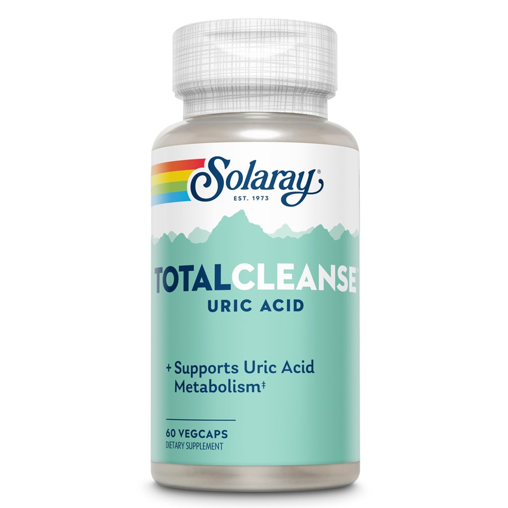 Solaray Total Cleanse Uric Acid - Joint Health Supplement - Võimas ühine tugi ja kusihappe puhastamine Tart Cherry Extract, Selleri Seed, Kurkum ekstrakt - 60-päevane garantii, 30 Serv, 60 VegCaps