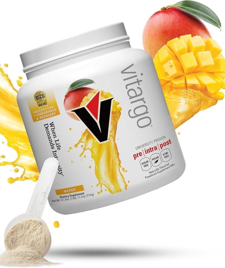 Vitargo Süsivesikud Pulber | Sööt Lihaskude Glükogeen 2X Kiirem | 1 LB Mango Pre Treening & Post Treening Taastuv Powder| Süsivesikulisa taastumiseks, kestvus, Gain Lihasmassi