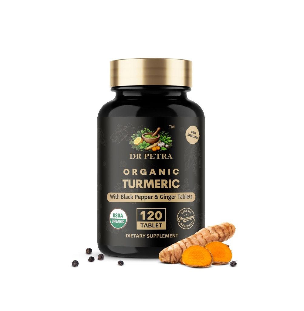 Turmeric Curcumin Tablets with Black Pepper & Ginger Root extract | High Strength Turmeric Supplement | Natural Antioxidant Support | Joint & Immunity Support | 120 Tablets