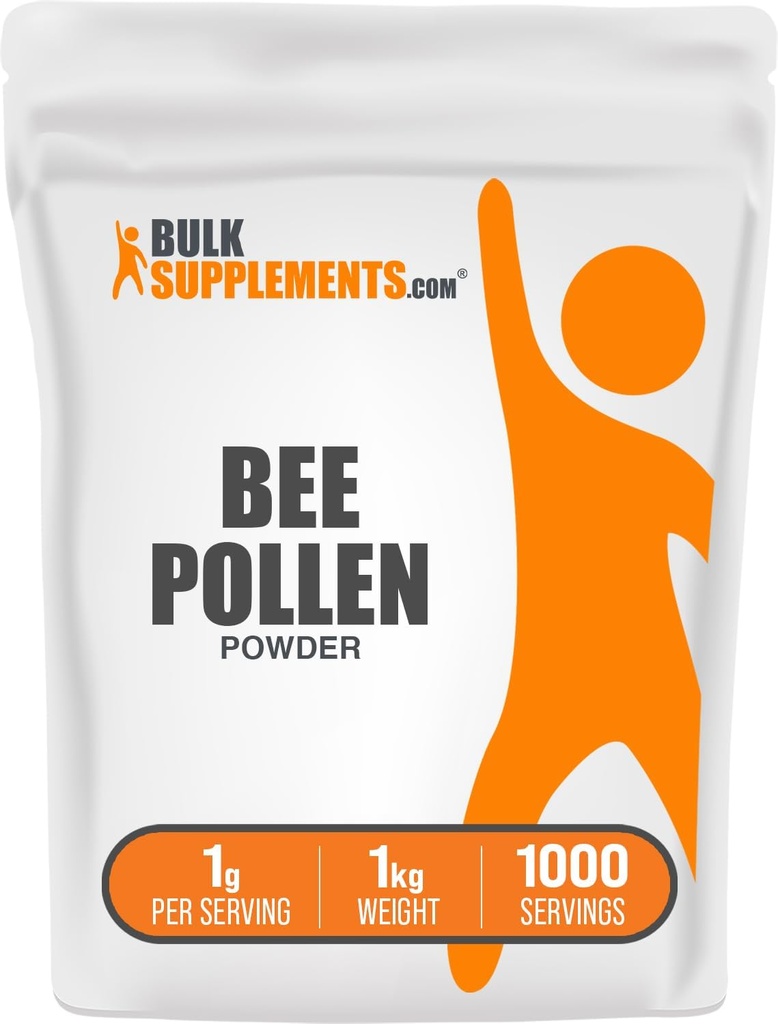 BulkSupplements.com Bee Pollen Pulber - Superfood Supplement, Bee Pollen Supplement, Immune Support - Gluteenivaba, 1 g Serving, 1 kg (2,2 naela) (Pack of 1)