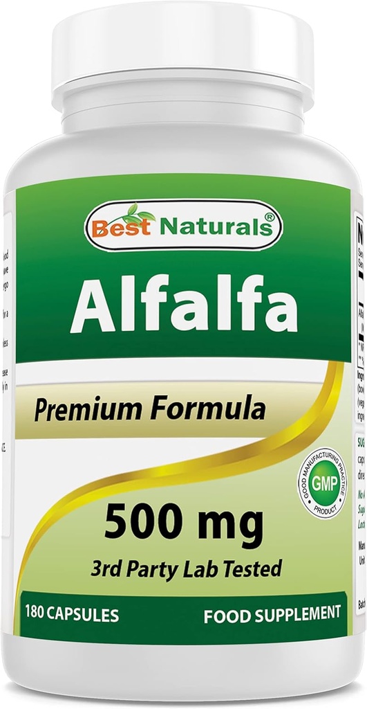 Parimad looduslikud Alfalfa Green Super Food 500 mg 180 kapslit (180 loend (1. pakend))