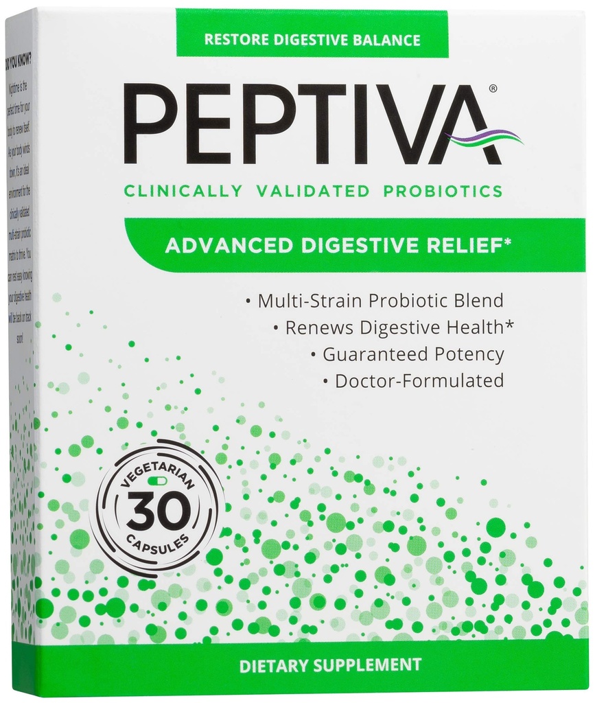 Peptiva Advanced 50 Miljard CFU Probiootikum - Seedetrakti Abi - Kliiniliselt Valideeritud, Premium Probiootikum, 30ct
