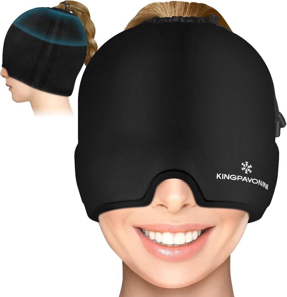 Geel Jää Migreen Peavalu Relief Cap, Reguleeritav Peavalu Cap Migreen koos Drawstring Fits Kõik Pead, Külm Kompressioon Migreen Relief Cap Pinge, Stress, Sinus, Puffy Silmad, Kuum / Külm ravi