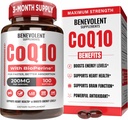 Heatahtlik puhas CoQ10 200mg Softgels with BioPerine® for Max Absorption, Ubiquinone Coenzyme Q10 Supplement for Heart Health, Energy Production, Healthy Aging & Antioxidant Support, 100 Softgels