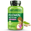 NATURELO postnataalne multivitamiin - täiendus rinnaga toitvatele naistele - taimepõhine D-vitamiin, folaat, õrn raud - imetavale emale, lapsele - postnataalne imetamise toetus 180 kapslit