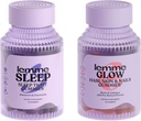 Lemme Sleep & Glow Bundle - Unekummid, ravimivaba öine abi & Glow Biotiin & kollageen Juuksekummid Tugevad, Paksud Juuksed Ja Vähendatud Shedding - Gluteenivaba, Gelatiin Vaba, Mitte-GMO - 60 Ct. Iga