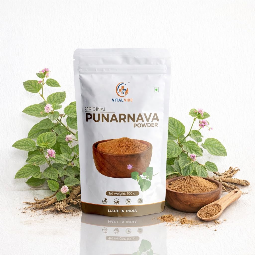 Punarnava Powder, Pure & Natural | Boerhavia Diffusa Churna | Herbal Detox & Kidney Support Powder | No Preservatives | Vegan & Gluten Free, 100G