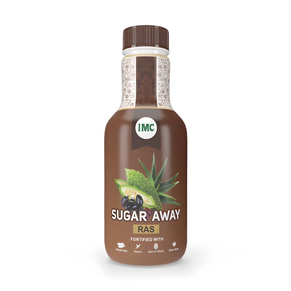IMC Sugar Away Ras (500ml) Extracts from 5 Rare Natural Varieties | Fortified with Aloe Vera, Karela, Shudh Shilajit, Giloy & Leh Berry