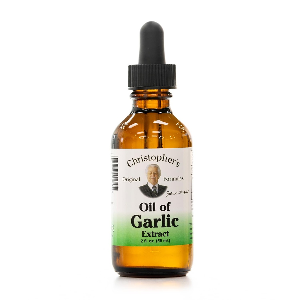 Christopher's Original Formulas Oil of Küüslauk Ekstrakt 2 Ounces - Pakend 1 - Premium Taimne täiendus - Külmpressitud ja puhas vedel küüslauguõli | Mitmekülgne kasutamine