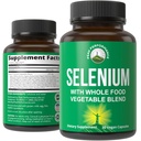 Seleeni lisand koos 25+ köögiviljade ja puuviljade seguga Maxi imendumiseks. Puhas Selenium Vegan kapslid immuunsüsteemi, kilpnäärme tugi, südame tervis, eesnäärme tugi. 30 tabletti