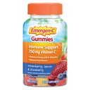 Emergen-C 750mg C-vitamiini kummid täiskasvanutele, immuunsüsteemi tugikummid, gluteenivaba, maasikas, sidrun ja mustikamaitsed - 45 krahv