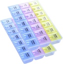 INVODA Pill Case 7 Day Weekly Pill Box with Ravim Meeldetuletus Pill Korraldaja - Hommiku keskpäev Õhtul Daily 21 Eemaldatavad osad