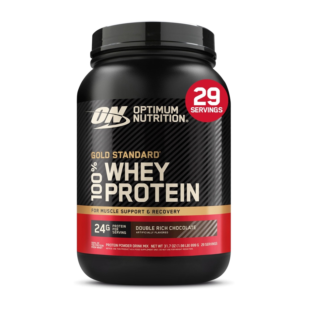 Optimum Nutrition Gold Standard 100% vadakuvalgu pulber, topelt rikas šokolaad 1,98 naela (pakendamine võib varieeruda)