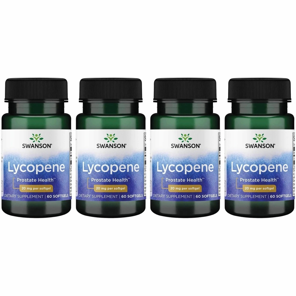 Swanson lükopeen - looduslik täiendus, mis edendab eesnäärme tervist, südame tervist ja toetab vererõhku normaalses vahemikus - meeste tervise täiendus - (60 softgels) 4 Pack