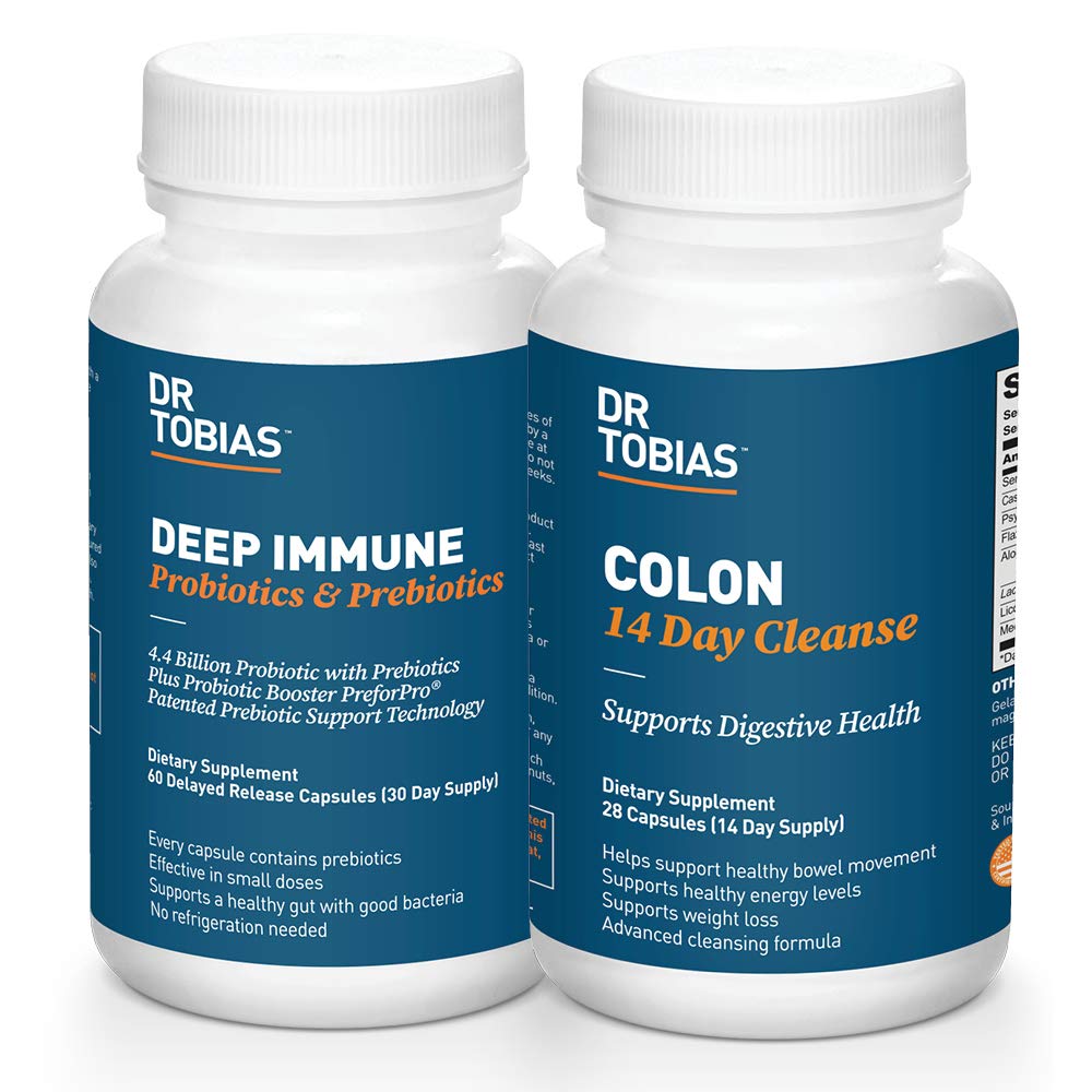 Dr Tobias Digestive Kickstarter Bundle koos Colon 14 Day Cleanse & Deep Immune Probiootikumid & Prebiootikumid
