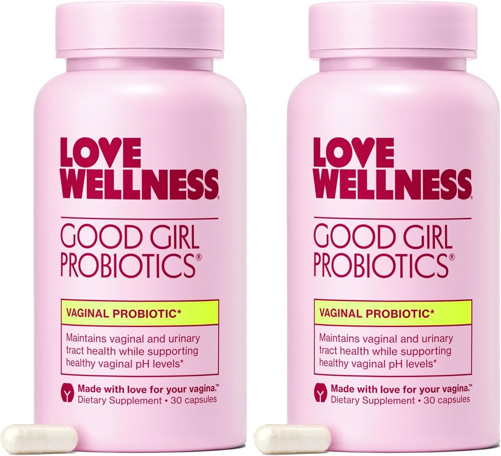 Love Wellness Good Girl probiootikumid | Naiste vaginaalne tervis ja pH tasakaalu lisand | 9-tüveline probiootikum kuseteede, pärmseente, lõhna ja immuunsuse toetamiseks | Gluteenivaba | 60 CT, 60-päevane pakkumine