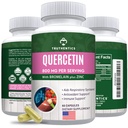 TRUTHENTIKAD Quercetin koos Bromelain ja tsink 1050mg - Premium Tsink Quercetin toidulisandeid immuunsüsteemi, hingamisteede ja hooajaline tugi - Mitte-GMO, Gluteenivaba - 60 Veggie kapslit