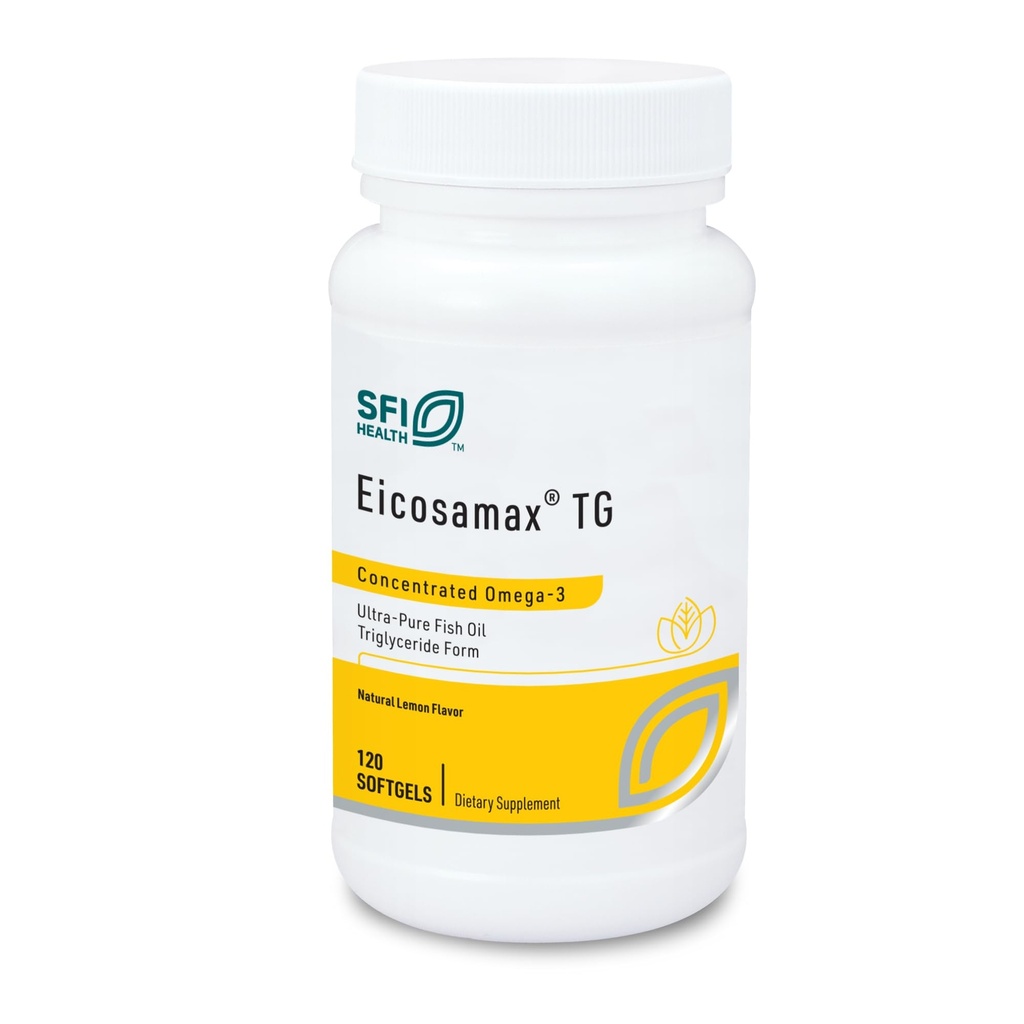 Klaire Labs SFI Tervis Eicosamax TG Kalaõli pillid EPA / DHA - Omega-3 rasvhapped, et toetada aju ja südame funktsiooni - Looduslik sidruni maitse, mis aitab vähendada Fishy Burps või järelmaitse (120 Softgels)