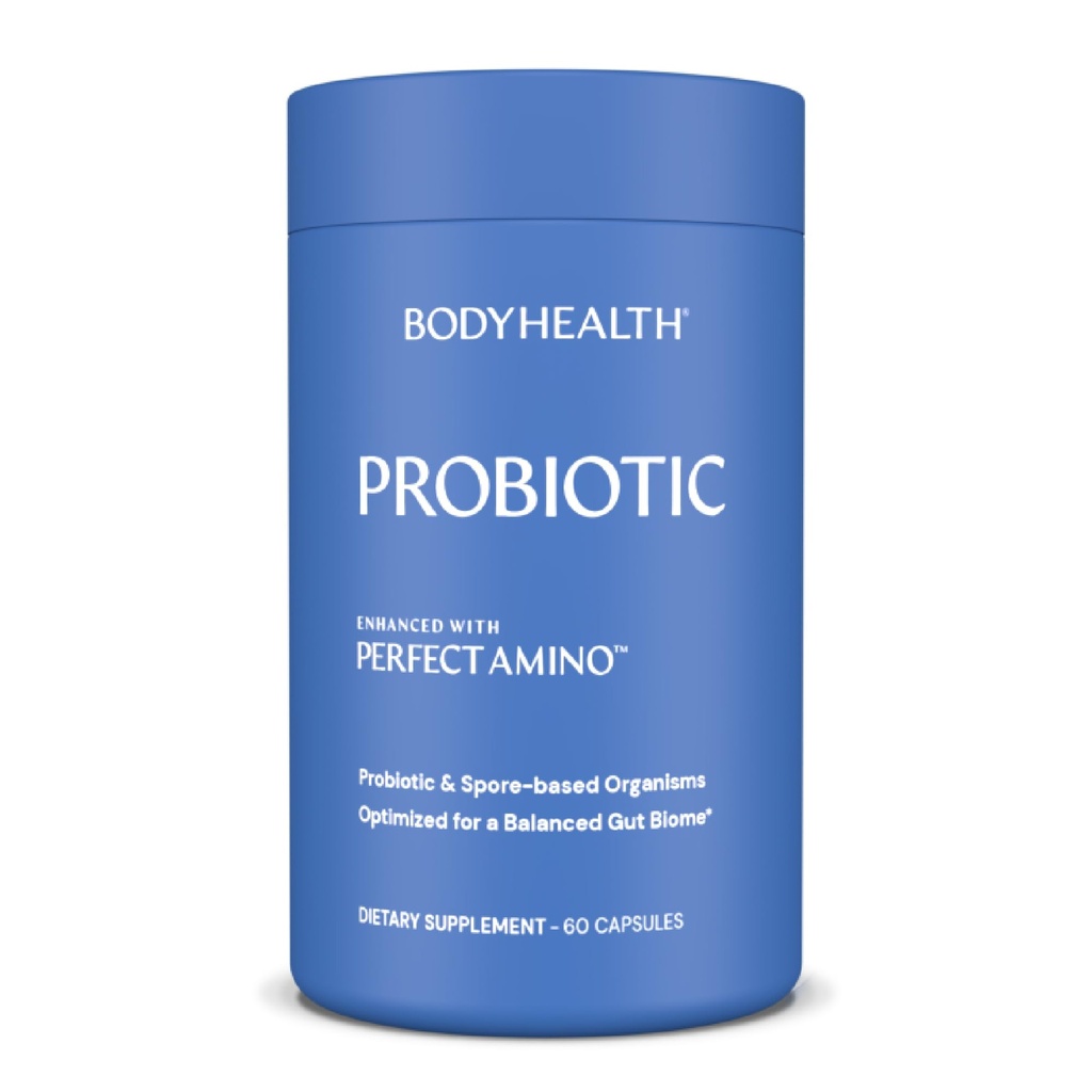 BodyHealth Probiootikum Täiustatud PerfectAmino naistele ja meestele, Spore põhineb Bifidobacterium, Lactobacillus Salivarius, Lactobacillus Acidophilus - 60 kapslit