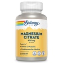 SOLARAY Magneesiumtsitraat 400mg - Magneesiumlisand - Luu tervis, lihased, lõdvestumine ja südame tervise tugi - tõhustatud imendumine, vegan, gluteenivaba, 60-päevane garantii, 30 serveerimist, 90 VegCaps