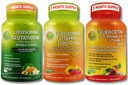Daily Immune & Antioxidant Support Bundle – Liposomal Vitamiin C 1100mg Vedel Gel + Liposomal Glutatioon 500mg + Quercetin Bromelain, Tsink & Terve Toidu Blend – Mitte-GMO, Maksimaalne imendumine