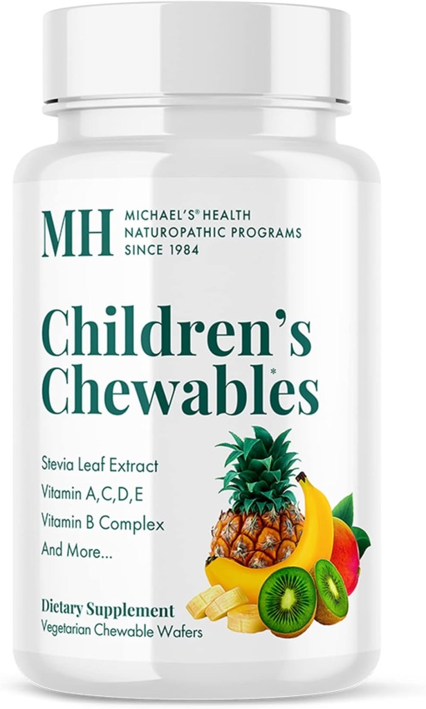 MICHAEL's Health Naturopathic Programs Laste närimistables - 60 taimset vahvlit - Puuvilja Punch Maitse - Multivitamiinide ja mineraalide täiendus - Kosher - 30 kuni 60 Servings