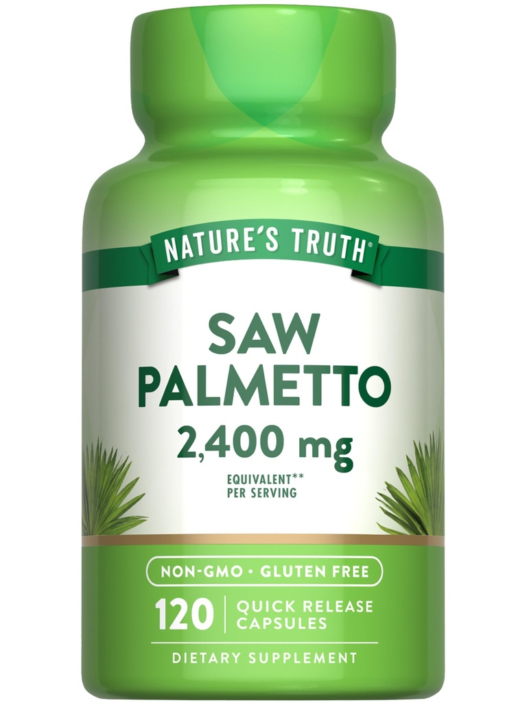 Nature's Truth Saw Palmetto ekstrakt | 120 kapslit | Mitte-GMO & Gluteenivaba toidulisand