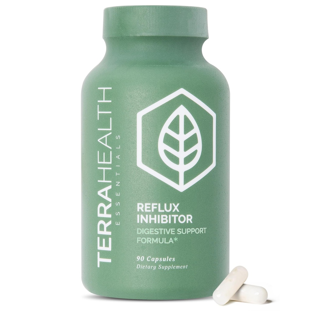 Terra Health Essentials - Refluksi inhibiitor | Seedehäirete ja kõrvetiste leevendamine | 30-päevane pakkumine (90 kapslit)