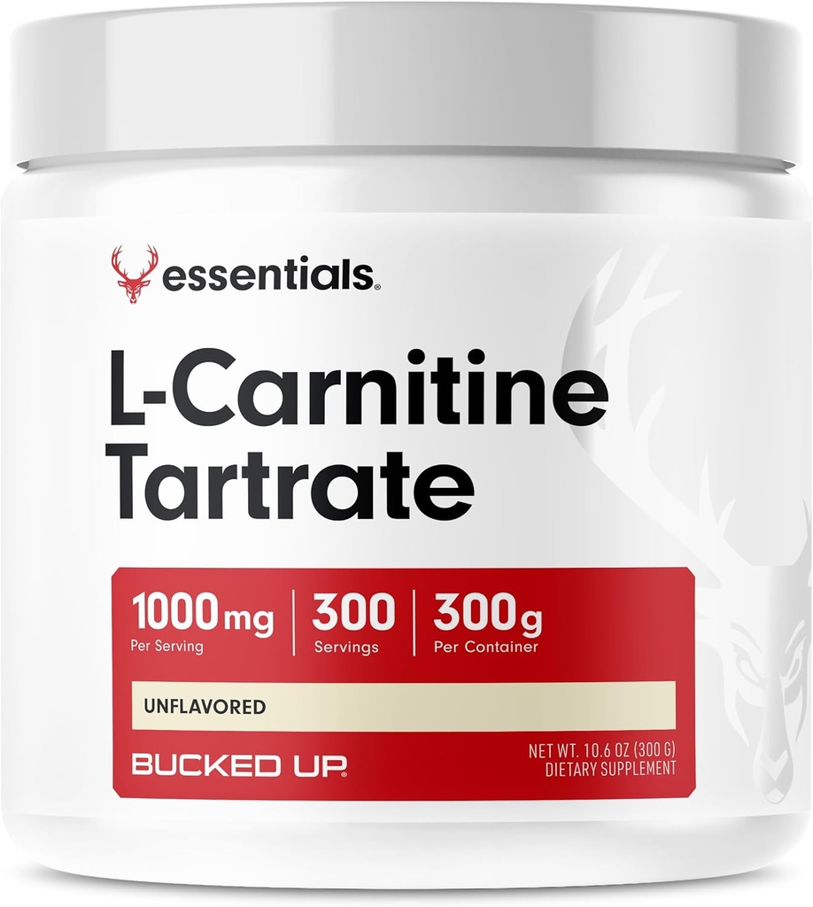 Lisatud L-karnitiin Tartraat 1000mg pulber, Essentials (300 Servings)
