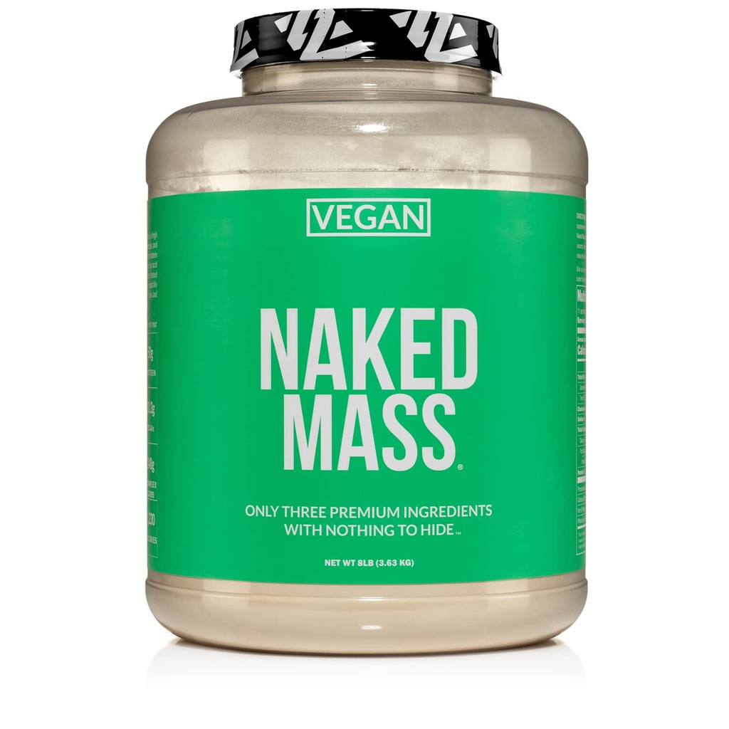 NAKED Vegan Mass - Natural Vegan Kaalulangetaja Valgupulber - 1230 Kalorit, Mitte-GMO, Soja Ja Gluteeni Vaba, Kunstlike Koostisosade puudumine - 8LB Bulk - 11 Servings