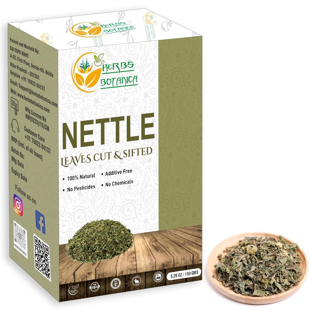 Maitsetaimed Botanica Nettle Leaf tee lõigatud ja sõelutud toitev taimetee, Smoothies Infusioonid, Stinginging Nettle Leaf Ortiga Wellness Supplement Vegan Non GMO 5.29 oz