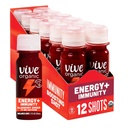 Vive Organic Energy Shot + Immune Support, Immune Defense with Ashwagandha, Green Tea & Caffeine, Gluteenivaba, Vegan, Energy and Focus, 2 Fl Oz (Pack of 12)