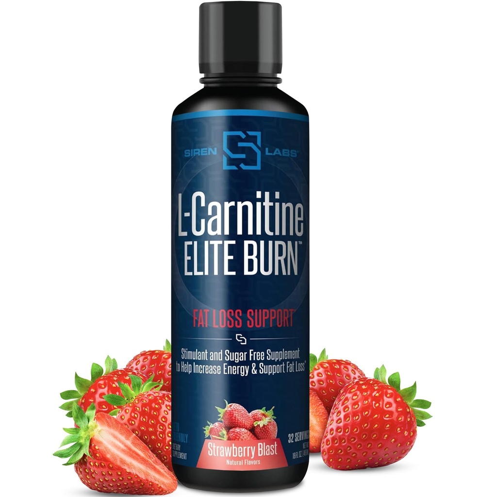 L-karnitiin Elite Burn Vedel Keto Fat Burner ja Metabolism Activator - Rasva kadu Toetus Keto Sõbralik kaalulangus Suurendage energiat - Stimulant Vaba - Maasika Blast 3000mg (32 Servings)