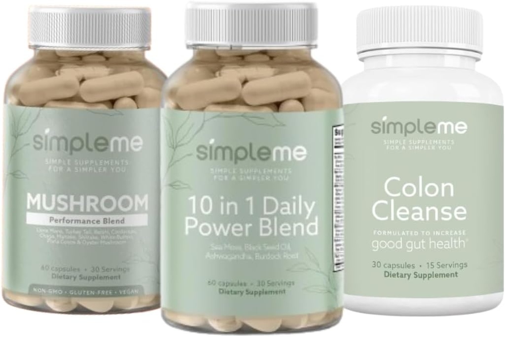 SIMPLEME Sea Moss Kapslid 10 in 1 Power Blend ja Colon Cleanse Detox ja Multi-Seenelisa Bundle parandada immuunsüsteemi tervist