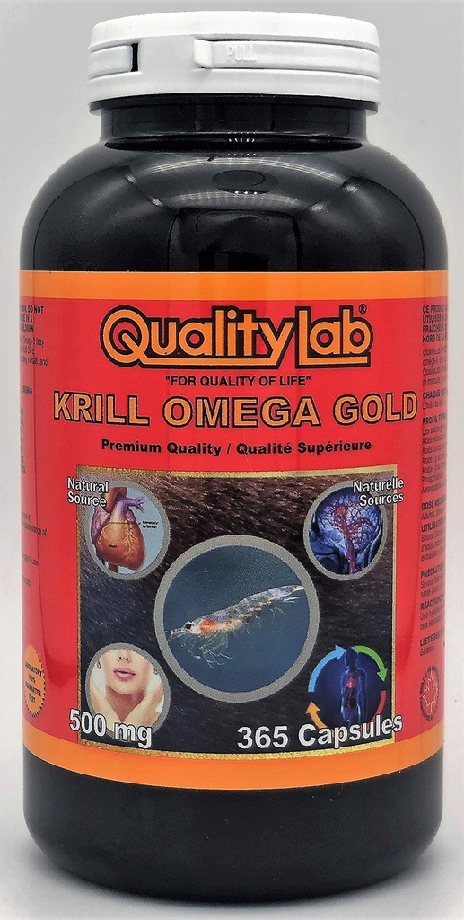 Krill Oil Omega Gold 500 mg 365 kapslid (valmistatud Kanadas)