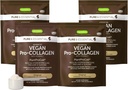 Igennus Vegan Collagen Peptide pulber, täiustatud glütsiini, proliini ja hüdroksüproliini ja kofaktoriga C-vitamiin, mitte GMO, täielik taimepõhine kollageeni pulbriline võimendaja, 4 x 35 serveerimist