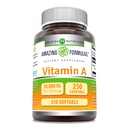Amazing valemid Vitamiin A 10000 IU täiendus | retinüülpalmitaadina | 3000 Mcg | Softgels | Non-GMO | Gluteenivaba | Valmistatud USAs (1 Pack, 250 Count)