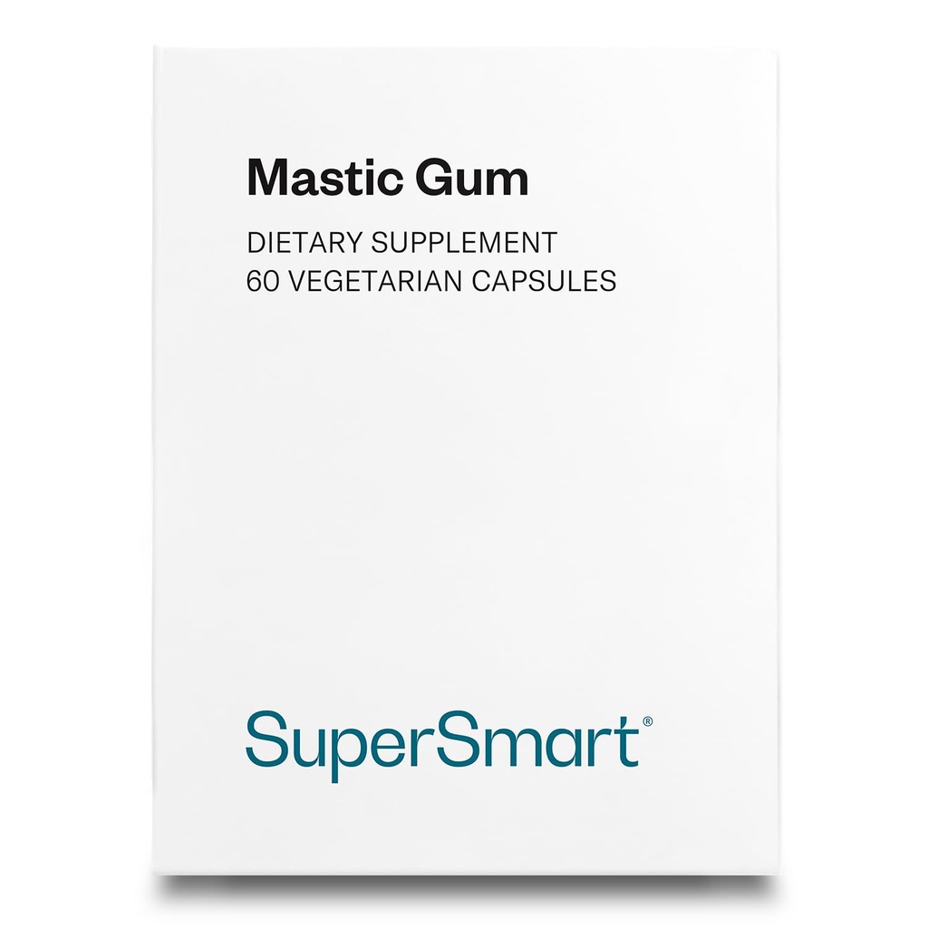 Supersmart Mastic Gum Supplement 2000mg päevas - Natural Mastic Tree Extract for H. Pylori | Non-GMO & Gluteenivaba - 60 Taimekapslit