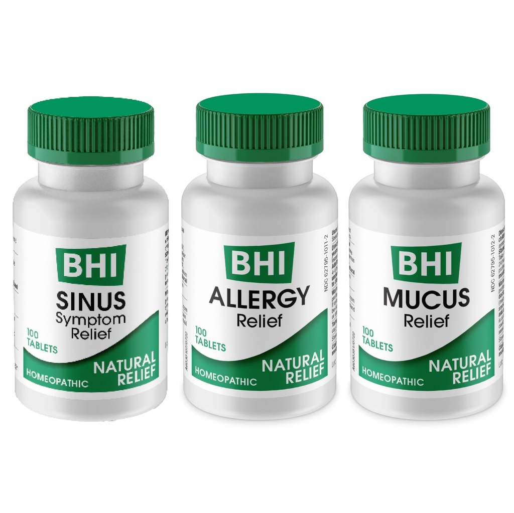 MediNatura BHI Multisümptom Flare-Up Defense Bundle Siinuse leevendamise tabletid (100) Lima leevendamise tabletid (100) + Allergia leevendamise tabletid (100) Homöopaatiline leevendus - kiiretoimeline, kiire lahustamine