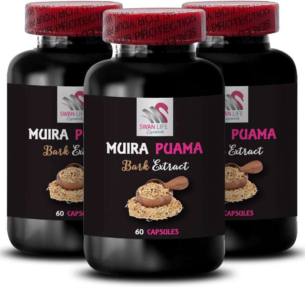 Dünaamiline energiavoog - MUIRA PUAMA BARK EXTRACT - taimepõhine tugevus, igapäevane energiavõimendus, taimeajami aktiveerimine, seikluskütus, tasakaalu tõste, igapäevane tugi, Vital Boost 3 pudelit 180 kapslit