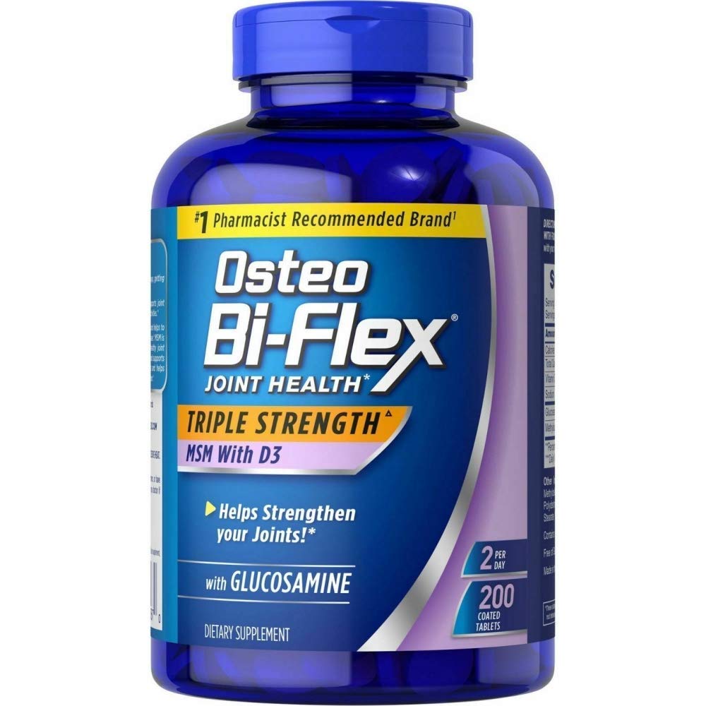 Osteo Bi Flex Supplement Glükosmiin 1500 Mg D-vitamiin 1000IU (200Count), 200Count 1 Pack