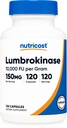 Nutricost Lumbrokinase kapslid 150 mg (120 kapslit) - gluteenivaba, vegan, GMO-vaba