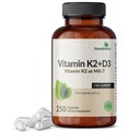 Futuuribiootikumid K2-vitamiin (MK7) koos D3-lisandiga - mitte-GMO valem - 5000 IU D3-vitamiin ja 90 mcg K2-vitamiin MK-7, 250 taimetoitlast kapslit