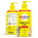 PetJesty Pure Omega 3 õli koertele ja kassidele 26.39oz - Omega 3 naha ja karva tugi - Vedel toidulisand lemmikloomadele - Vegani lemmikloom + DHA liigese funktsiooni, immuunsuse ja südame tervise, mitte kalaõli koer ja kass