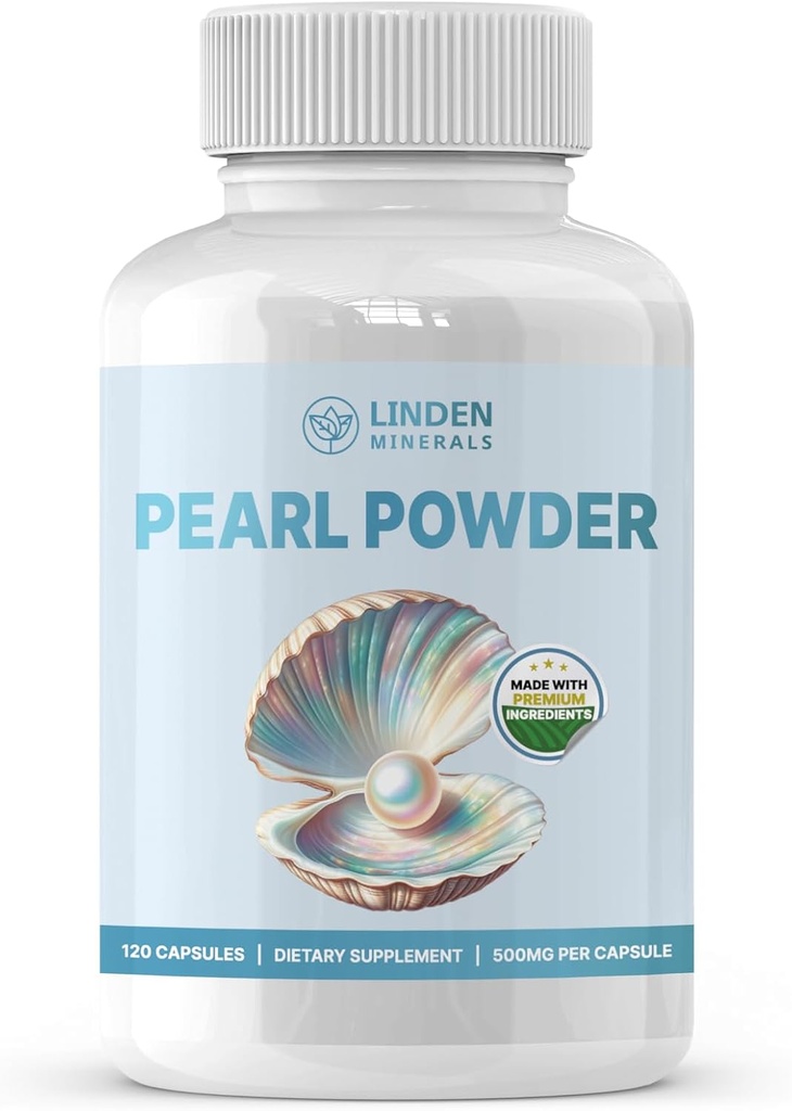 Pearl Powder Supplement 500mg, 120 kapslit - looduslik kaltsiumi ja aminohapete allikas, vananemisvastased antioksüdandid nahahoolduseks, mitte-GMO