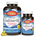 Carlson - tursamaksaõli geemid, 460 mg oomega-3s, pluss vitamiinid A ja D3, looduslikult püütud Norra Arktika tursk, jätkusuutlikult hangitud Põhjamaade kalaõli kapslid, sidrun, 150 + 30 Softgels